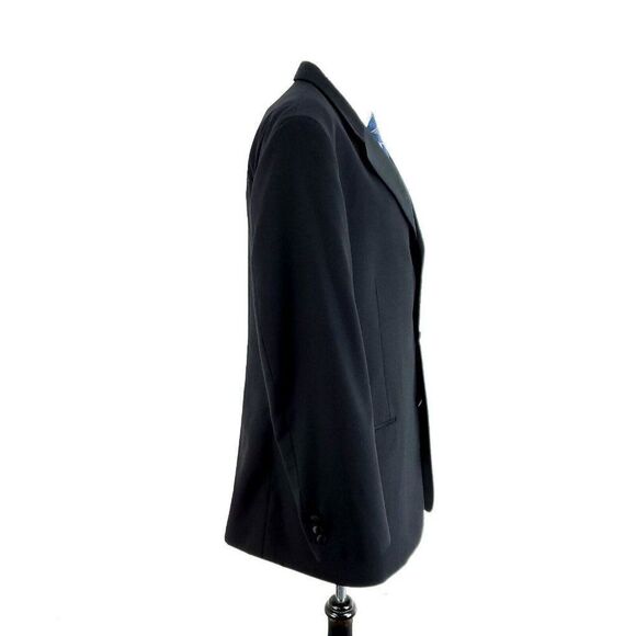 Jones New York Wool‎ 3 Felt Button Tuxedo Jacket 42L Black - Picture 7 of 12